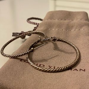 David Yurman Classic Cable Hoop Earrings Sterling Silver
